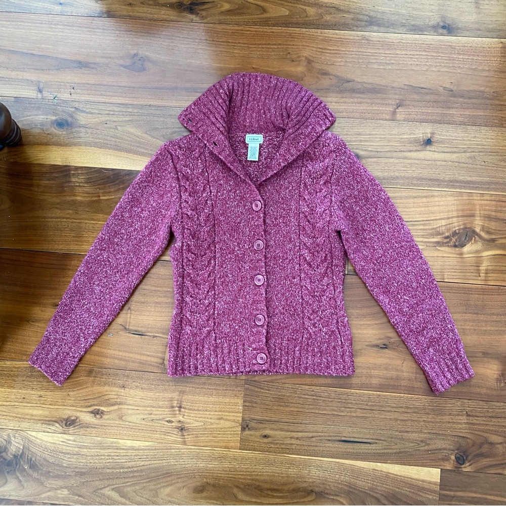 L. L. Bean Pink Button Down Cardigan
